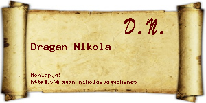 Dragan Nikola névjegykártya